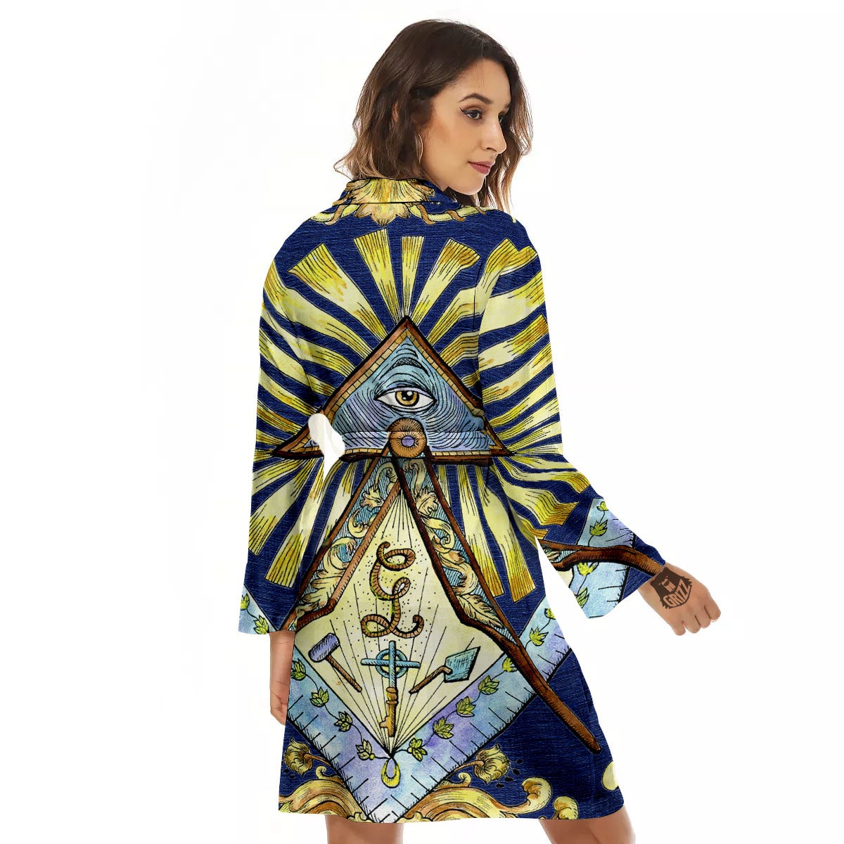 Freemasonry Masonic Vintage Print Women's Robe-grizzshop