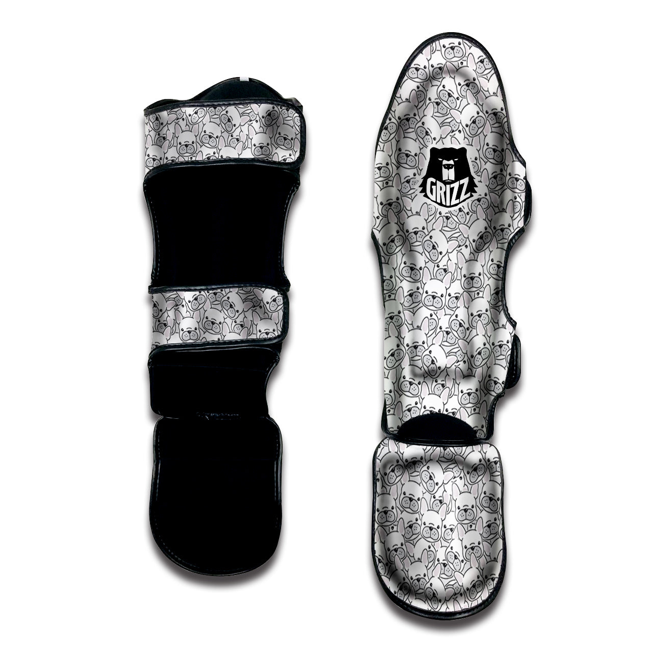 French Bulldog Cartoon Print Pattern Muay Thai Shin Guards-grizzshop