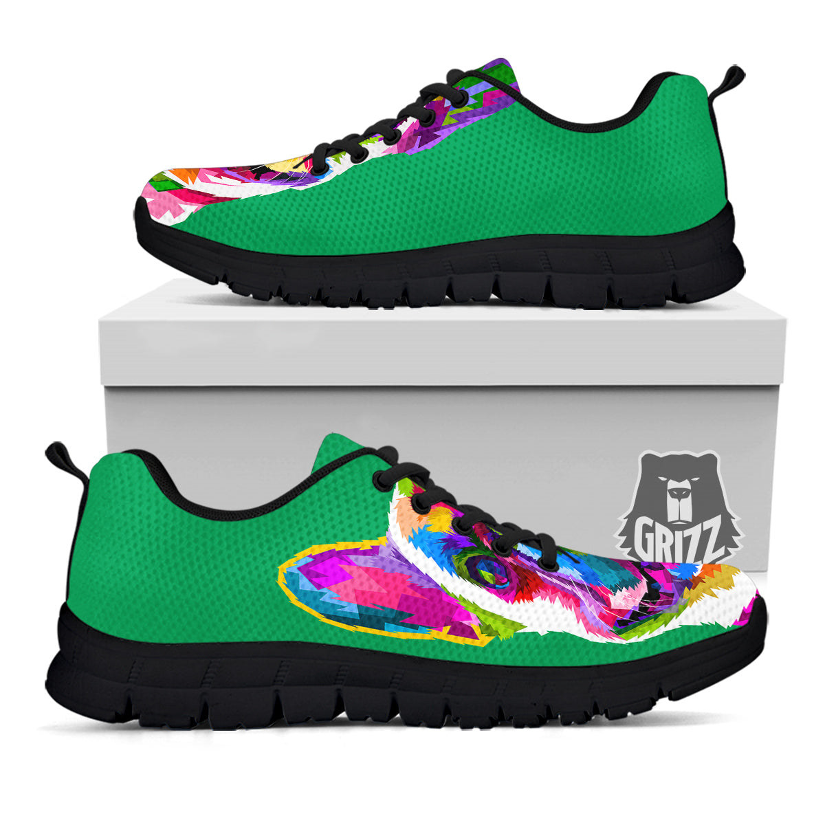 French Bulldog Coloful Print Black Sneaker-grizzshop