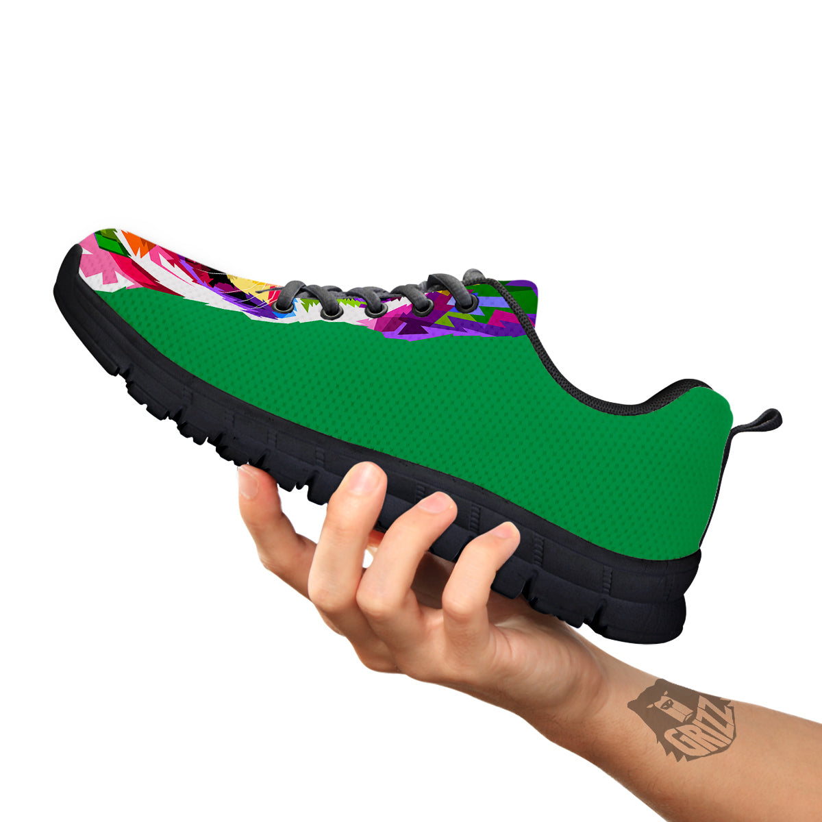 French Bulldog Coloful Print Black Sneaker-grizzshop