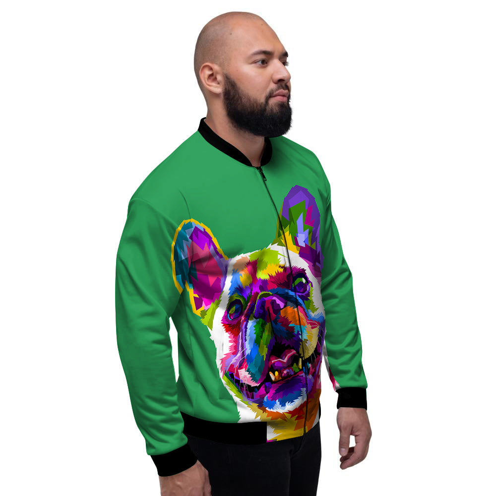French Bulldog Coloful Print Men's Bomber Jacket-grizzshop
