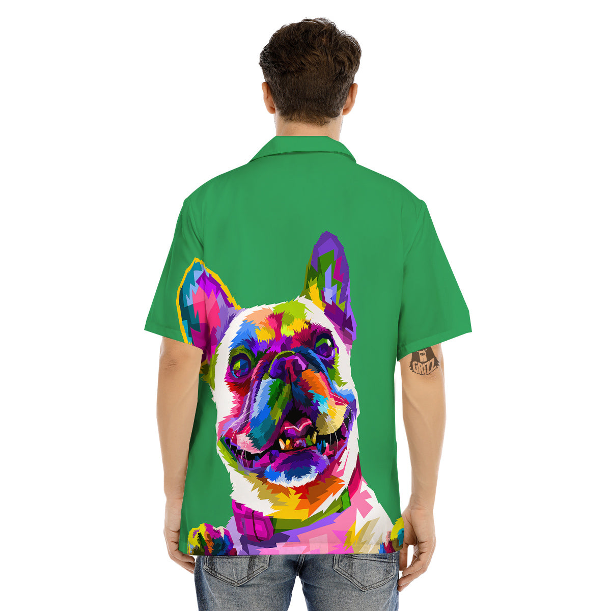 French Bulldog Coloful Print Men's Hawaiian Shirt-grizzshop