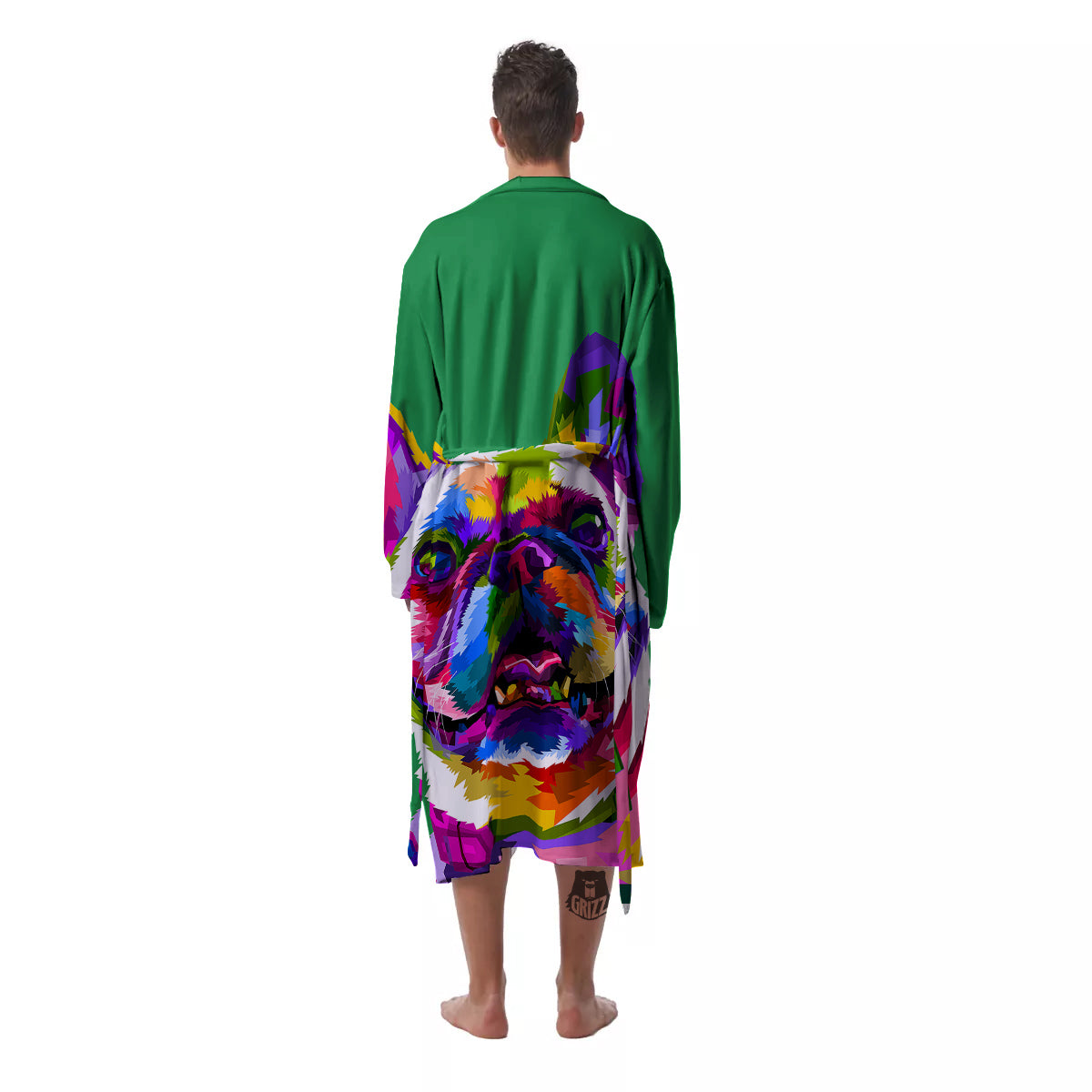 French Bulldog Coloful Print Men's Robe-grizzshop