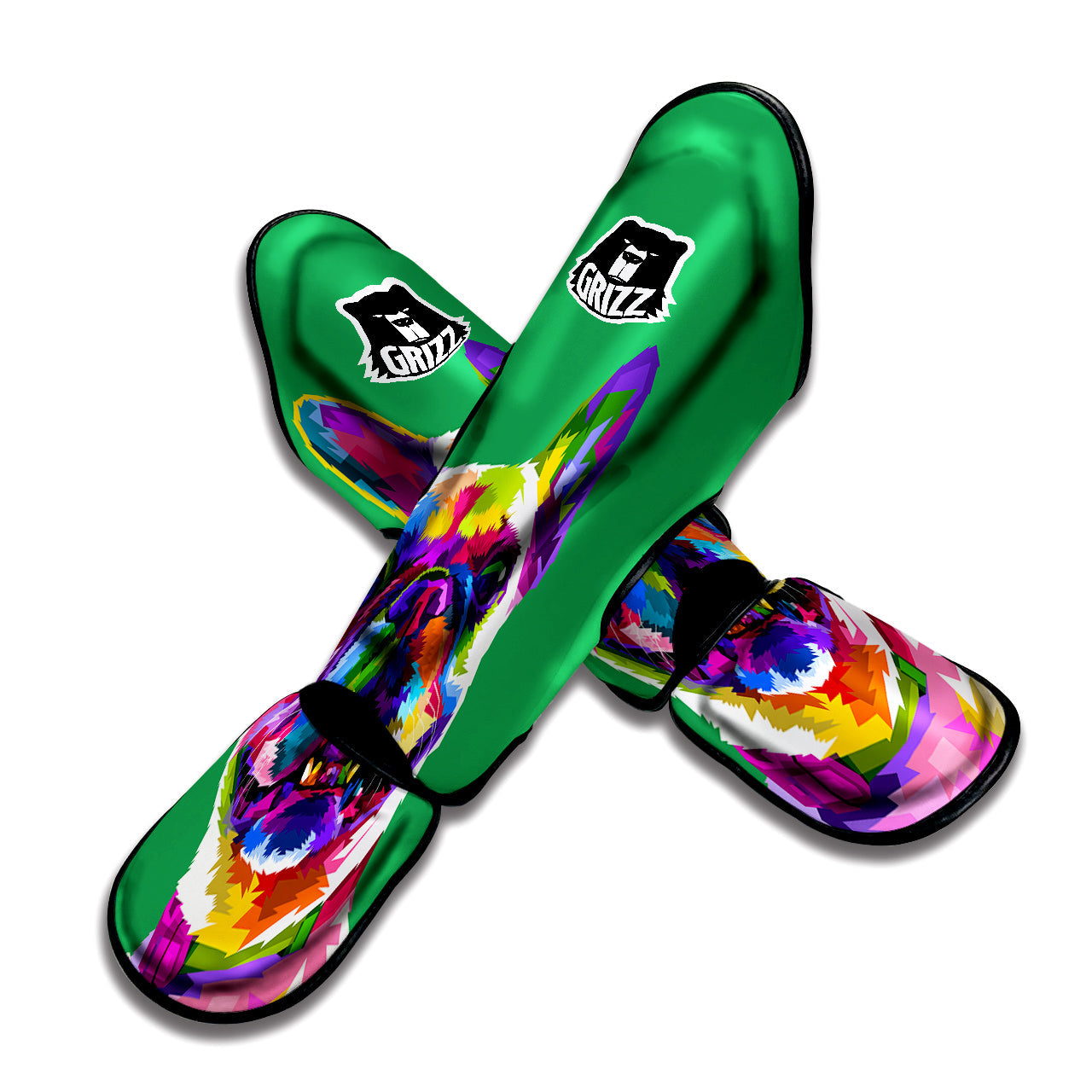 French Bulldog Coloful Print Muay Thai Shin Guards-grizzshop