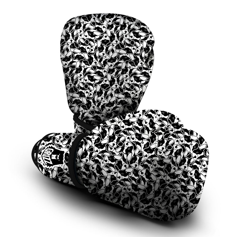 French Bulldog Faces Print Pattern Boxing Gloves-grizzshop