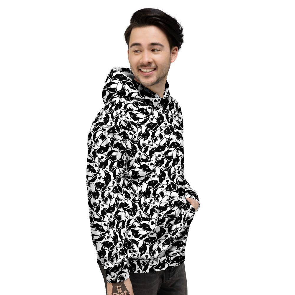 French Bulldog Faces Print Pattern Men's Hoodie-grizzshop