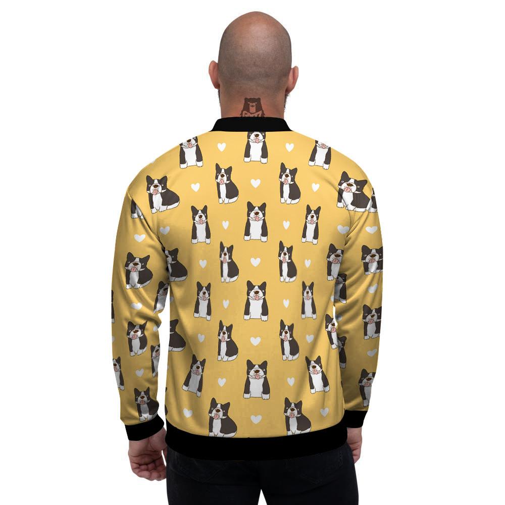 French Bulldog Lovely Print Pattern Men's Bomber Jacket-grizzshop