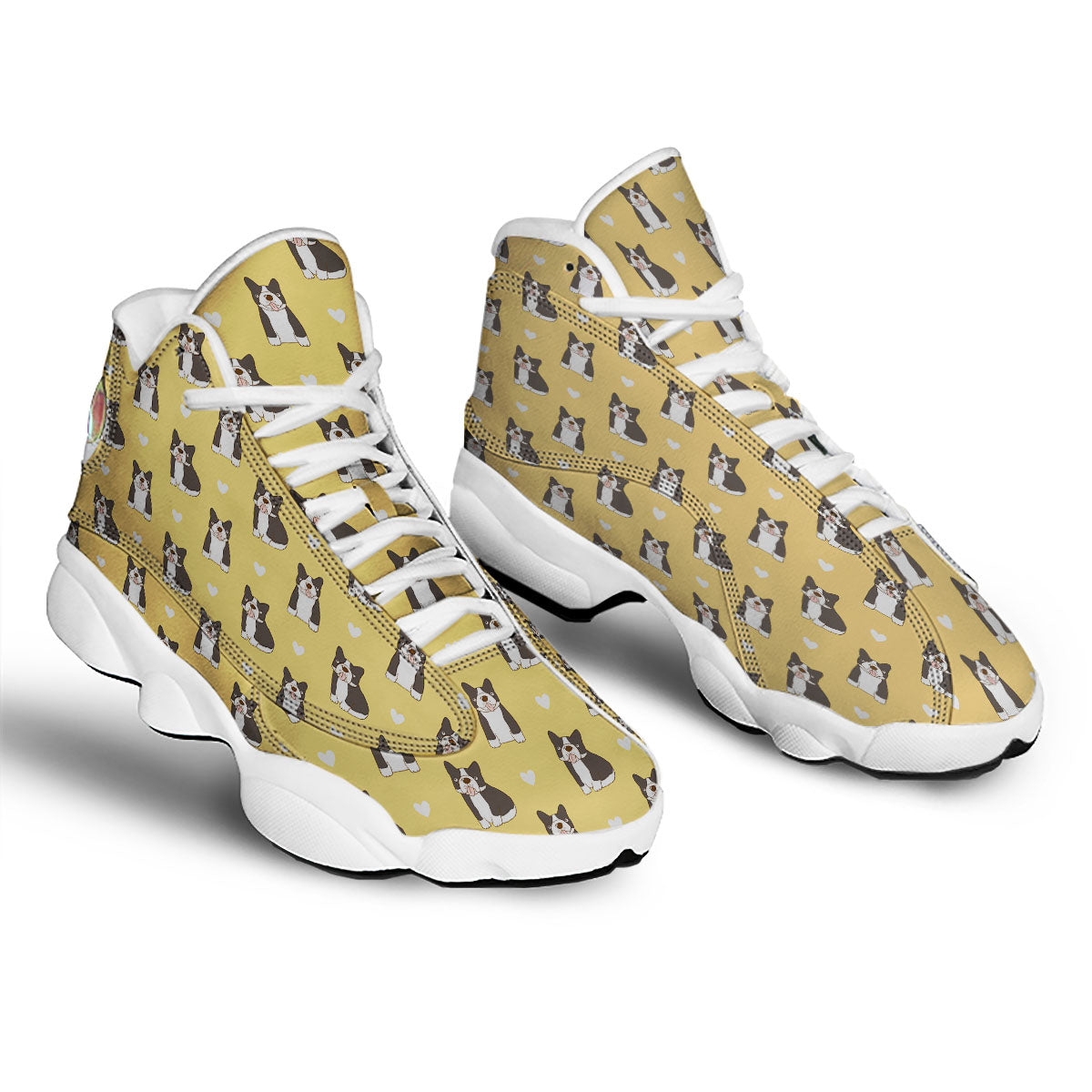 French Bulldog Lovely Print Pattern White Basketball Shoes-grizzshop