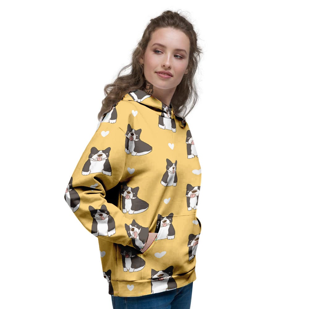 French Bulldog Lovely Print Pattern Women's Hoodie-grizzshop