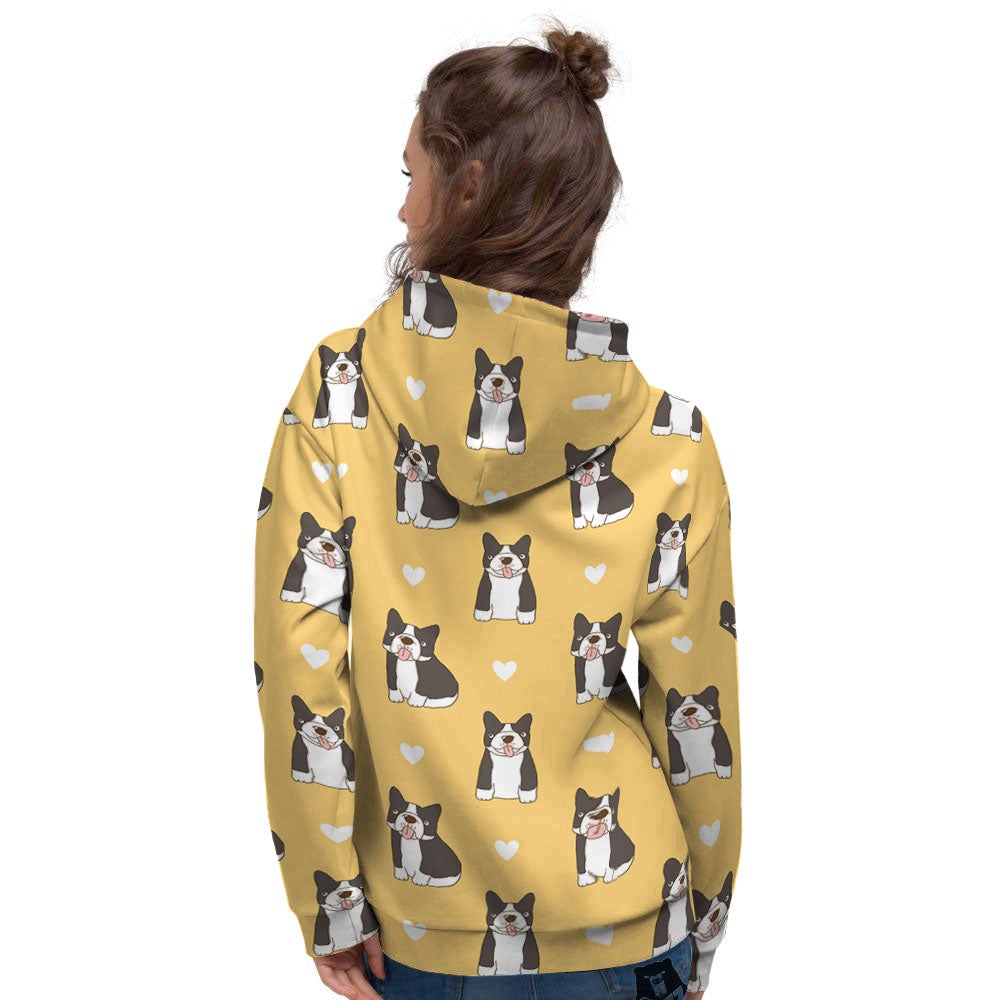 French Bulldog Lovely Print Pattern Women's Hoodie-grizzshop