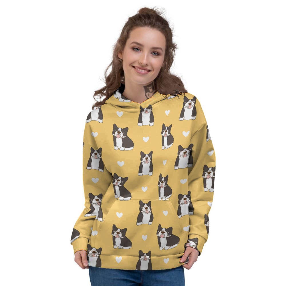 French Bulldog Lovely Print Pattern Women's Hoodie-grizzshop