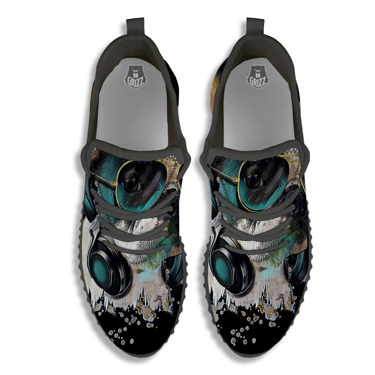 French Bulldog Puppy Watercolor Print Black Walking Shoes-grizzshop