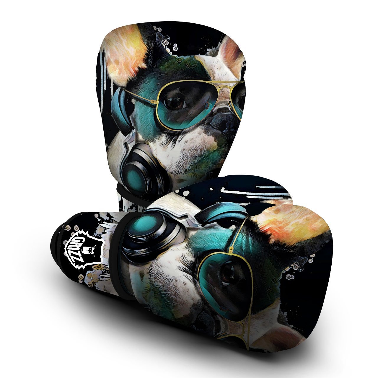 French Bulldog Puppy Watercolor Print Boxing Gloves-grizzshop
