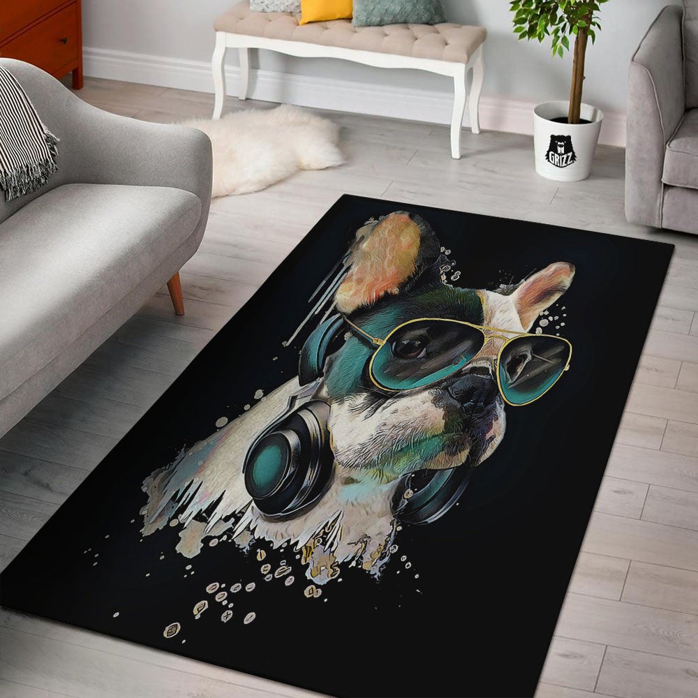 French Bulldog Puppy Watercolor Print Floor Mat-grizzshop