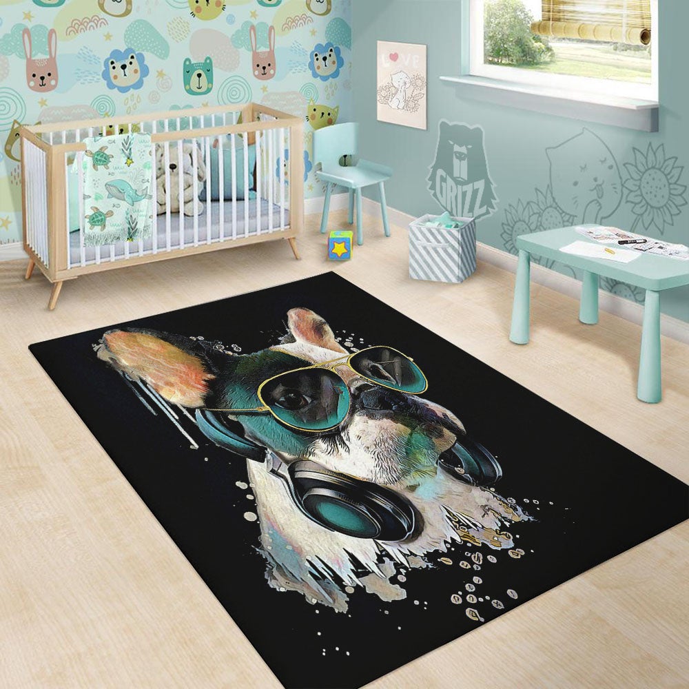 French Bulldog Puppy Watercolor Print Floor Mat-grizzshop