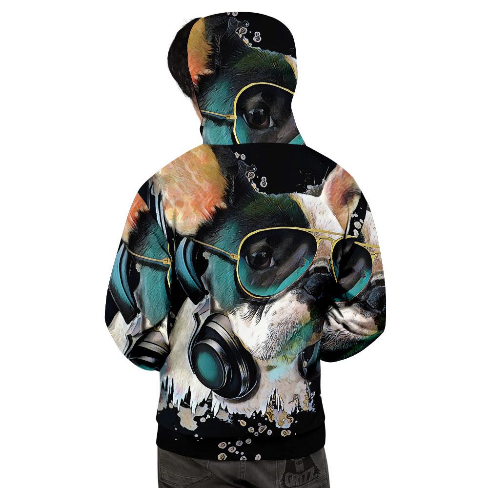 French Bulldog Puppy Watercolor Print Men's Hoodie-grizzshop