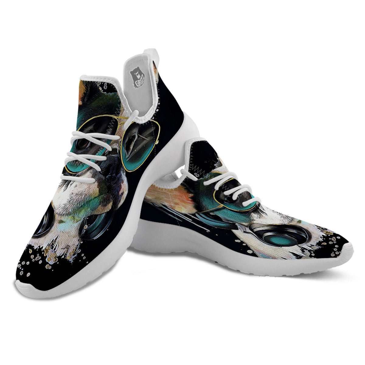French Bulldog Puppy Watercolor Print White Athletic Shoes-grizzshop