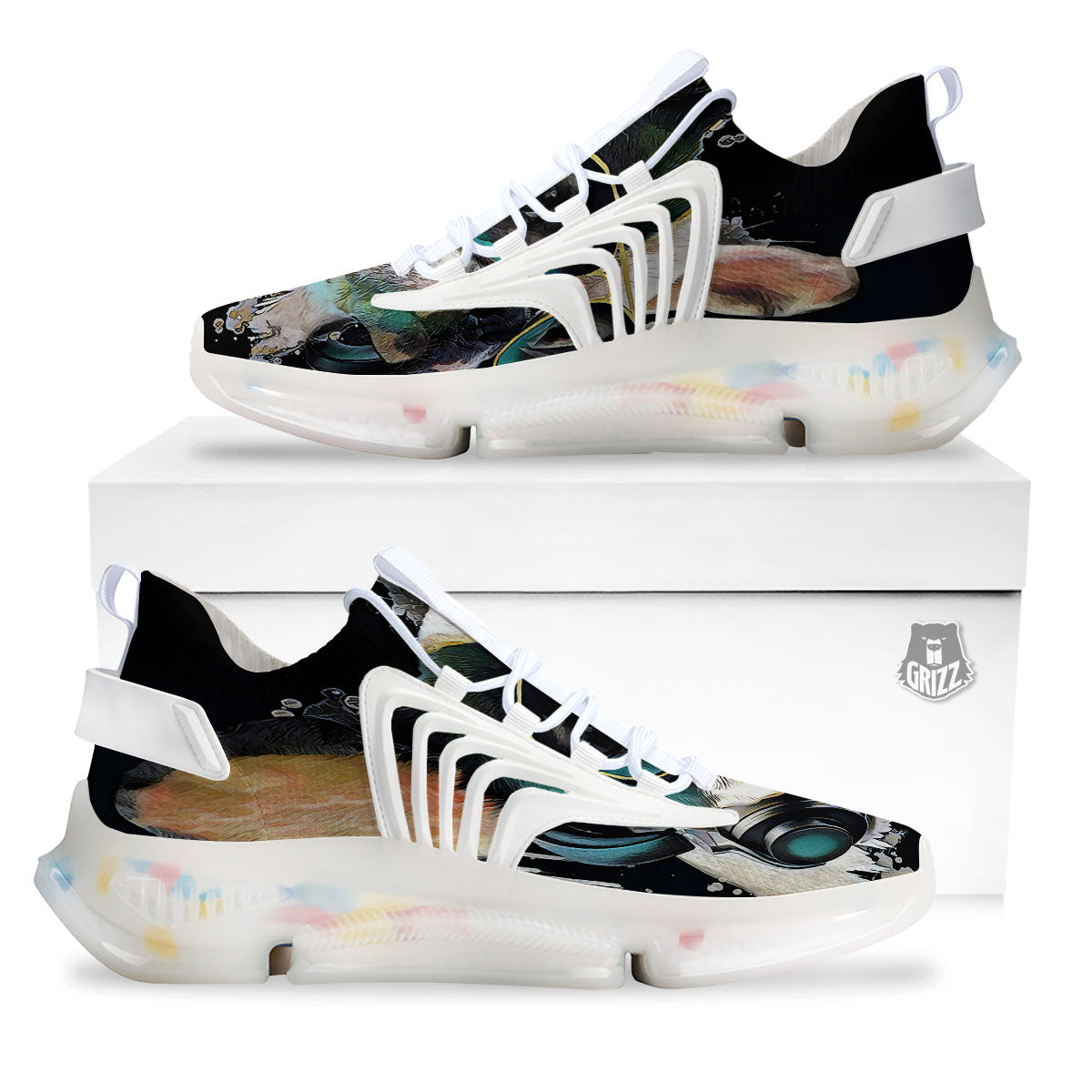 French Bulldog Puppy Watercolor Print White Gym Shoes-grizzshop