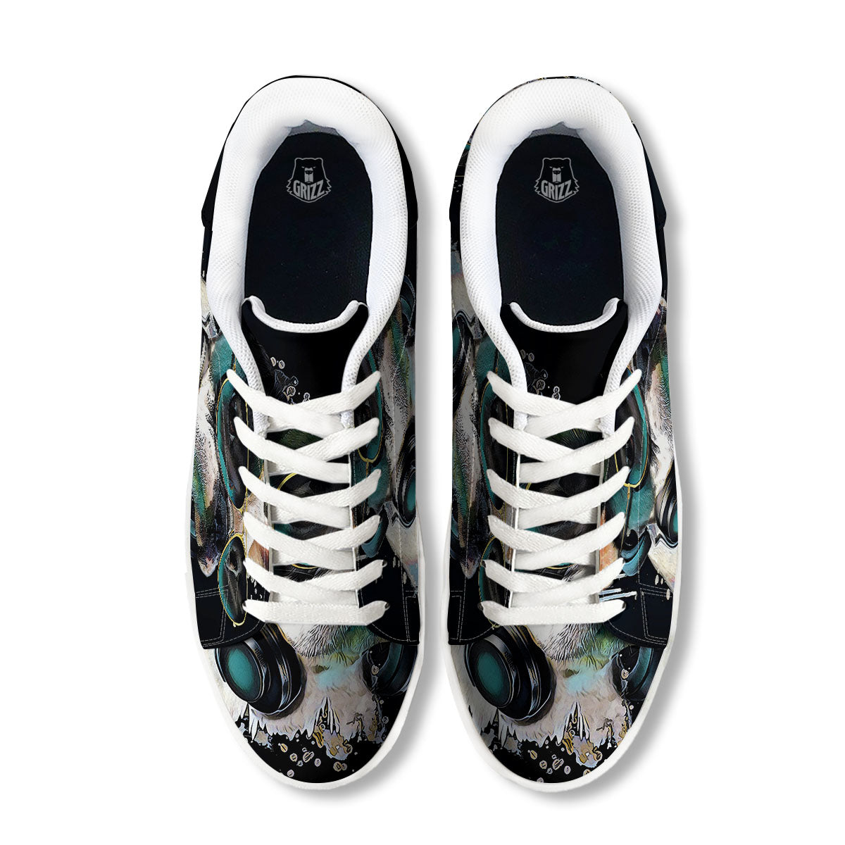 French Bulldog Puppy Watercolor Print White Low Top Sneakers-grizzshop