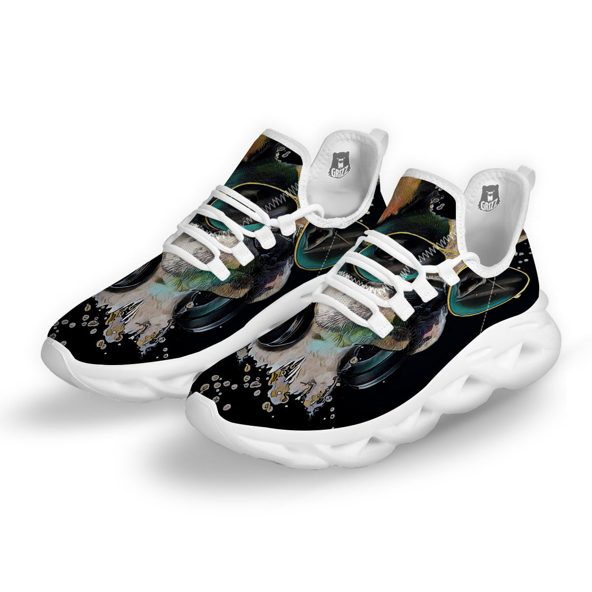 French Bulldog Puppy Watercolor Print White Running Shoes-grizzshop