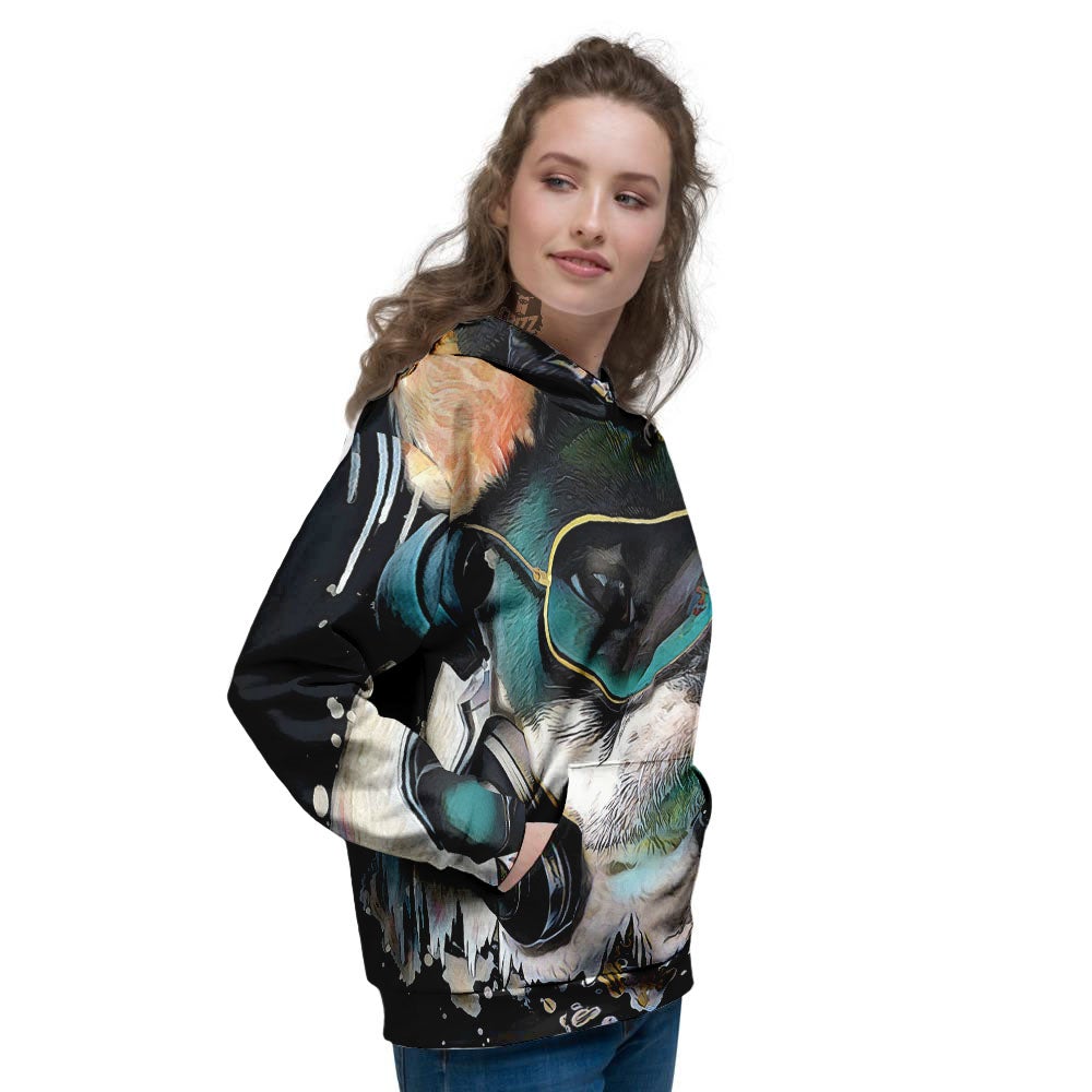 French Bulldog Puppy Watercolor Print Women's Hoodie-grizzshop