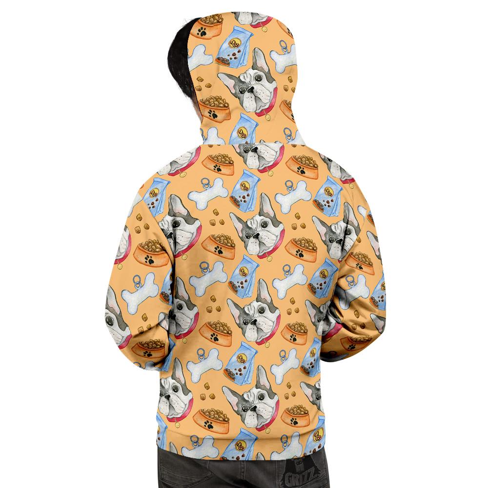French Bulldog Watercolor Print Pattern Men's Hoodie-grizzshop