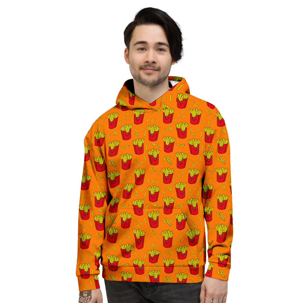 French Fries Cartoon Print Pattern Men's Hoodie-grizzshop