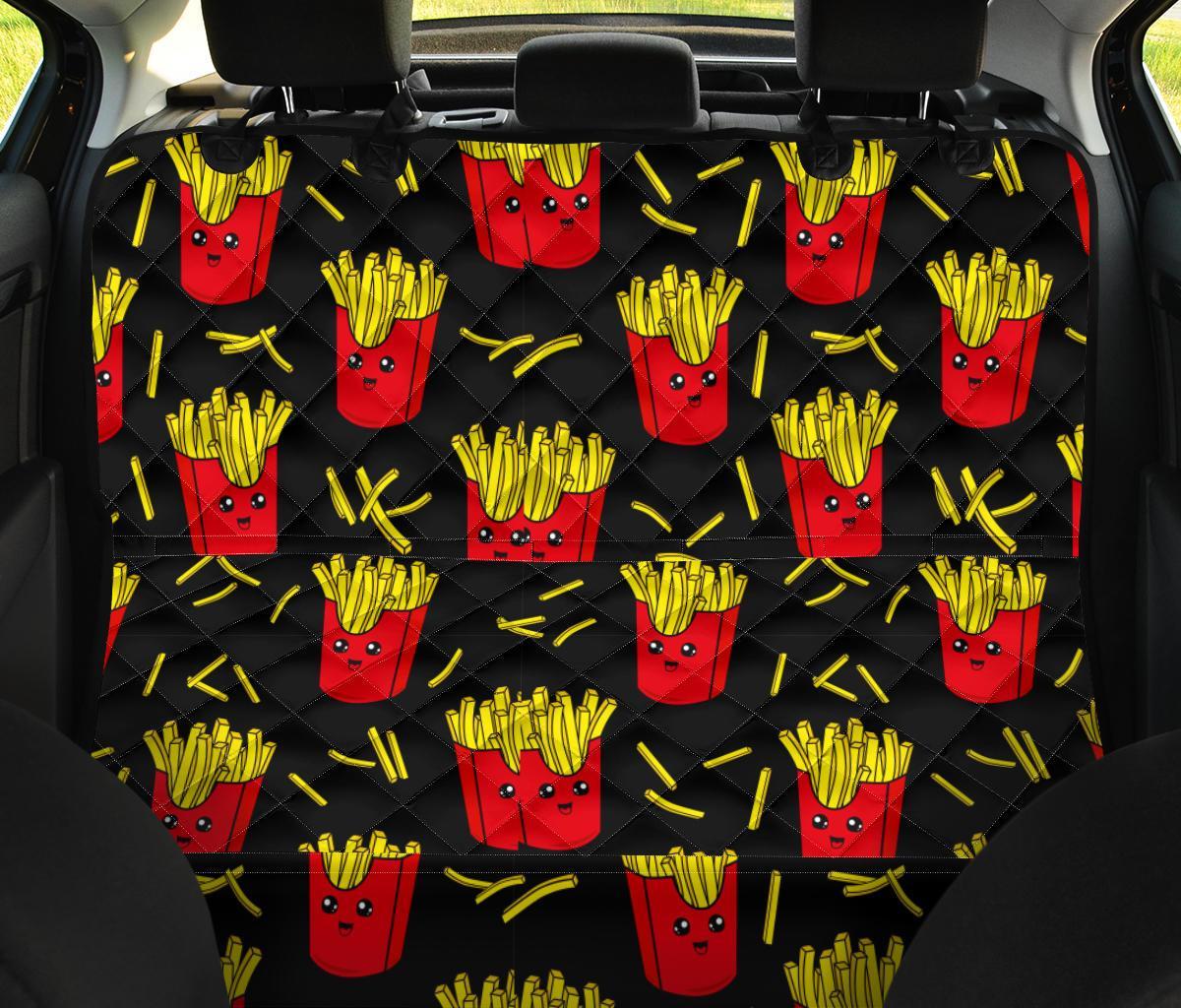 French Fries Cartoon Print Pattern Pet Car Seat Cover-grizzshop