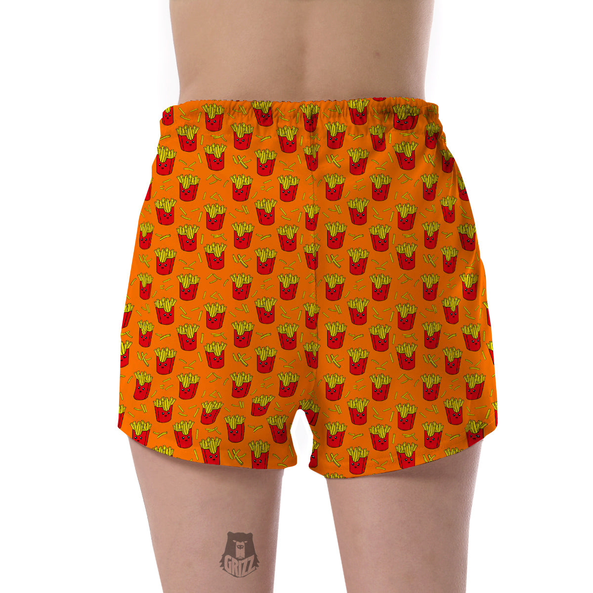 French Fries Cartoon Print Pattern Women's Shorts-grizzshop