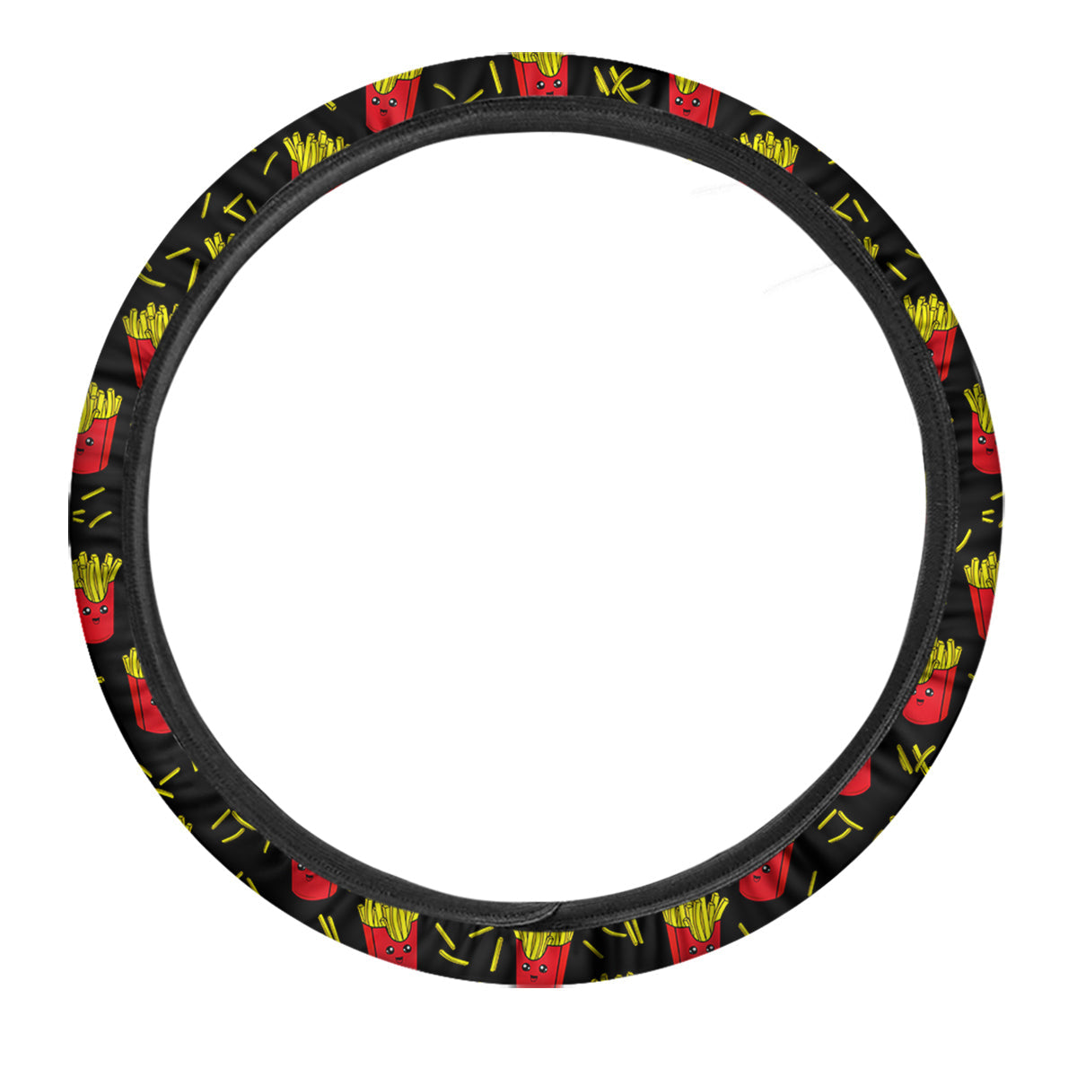 French Fries Cute Print Pattern Car Steering Wheel Cover-grizzshop