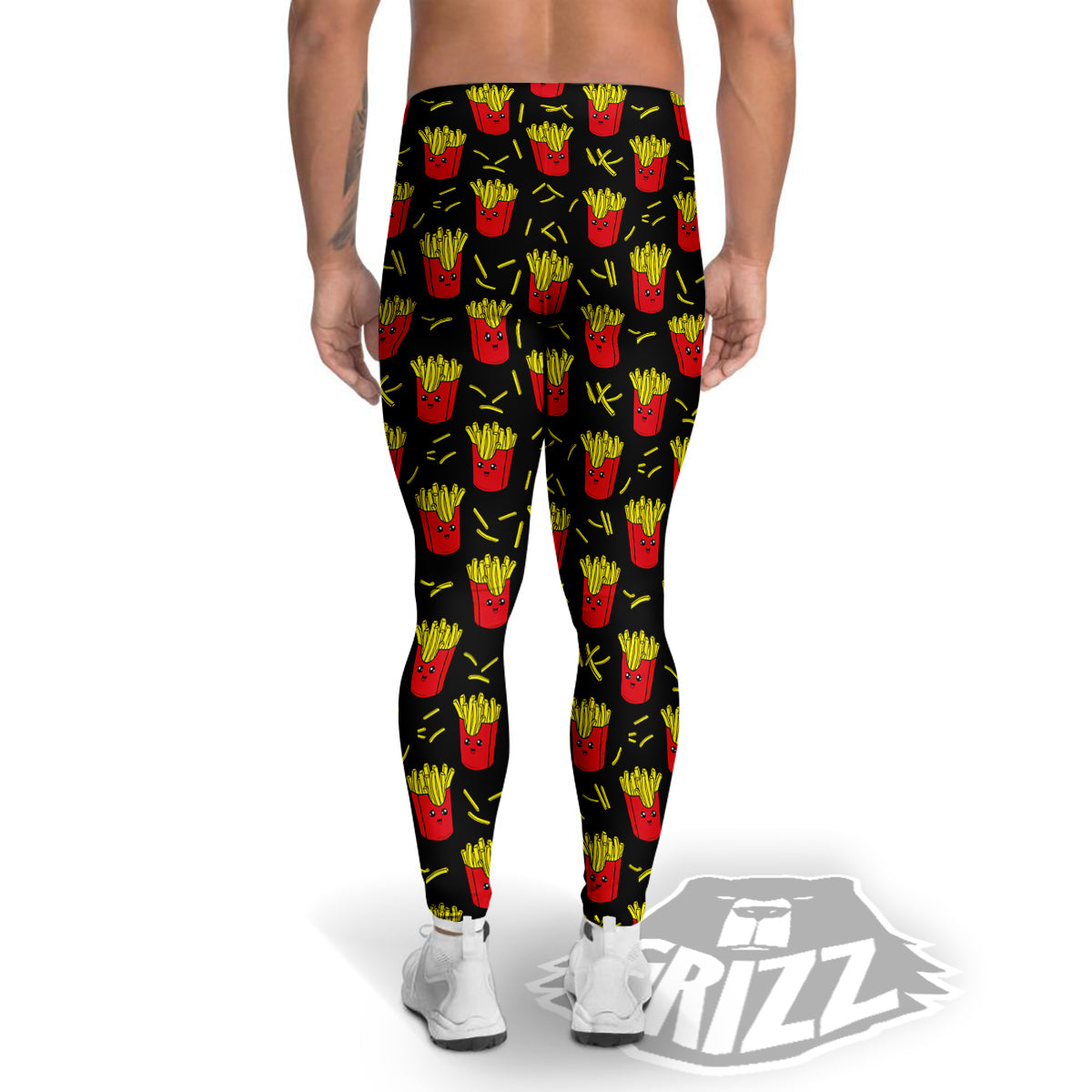 French Fries Cute Print Pattern Men's Leggings-grizzshop