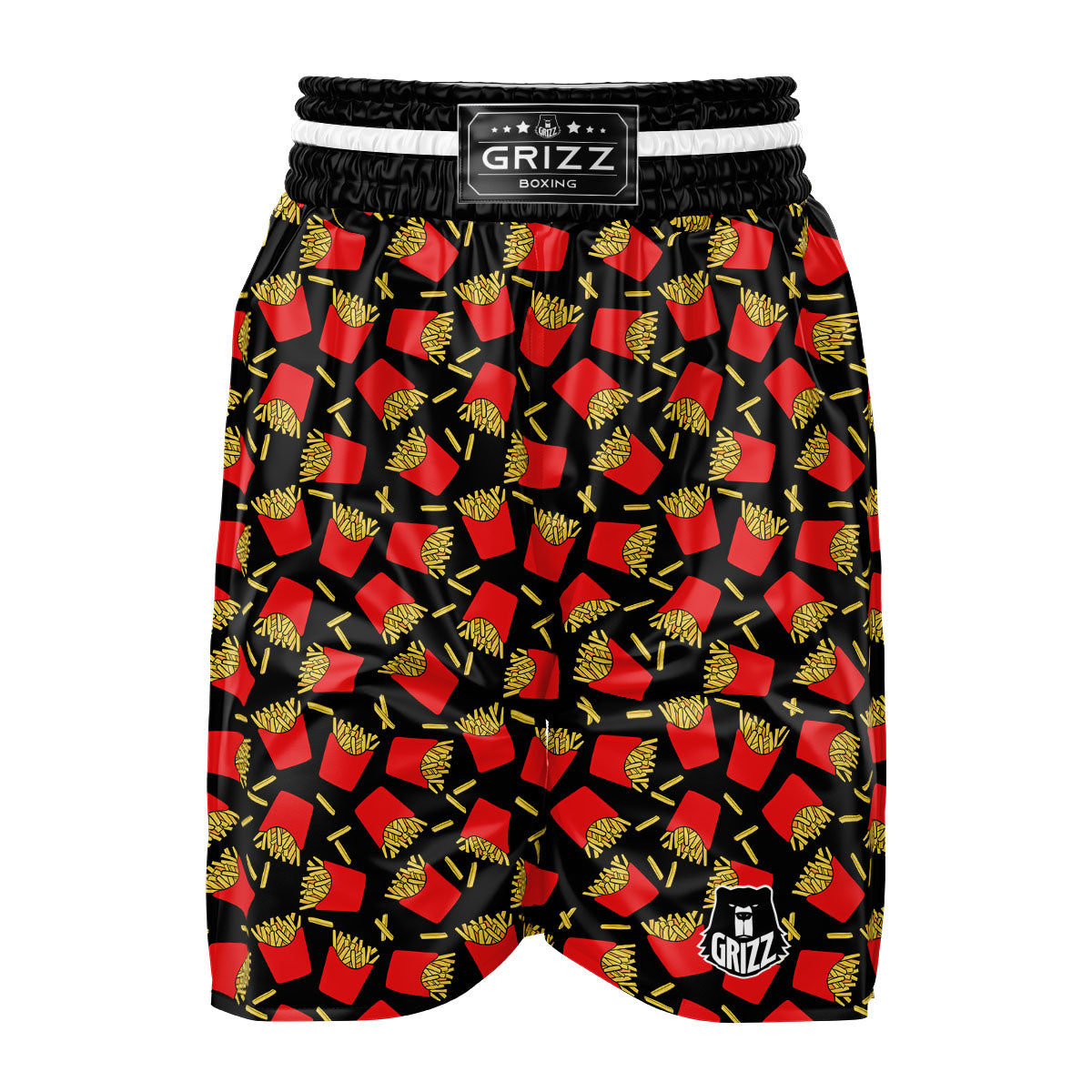 French Fries Doodle Print Pattern Boxing Shorts-grizzshop