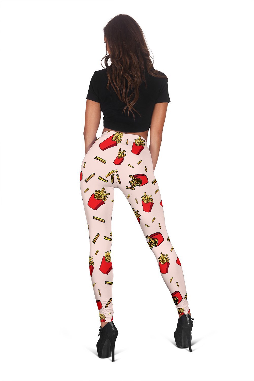 French Fries Pattern Print Women Leggings-grizzshop