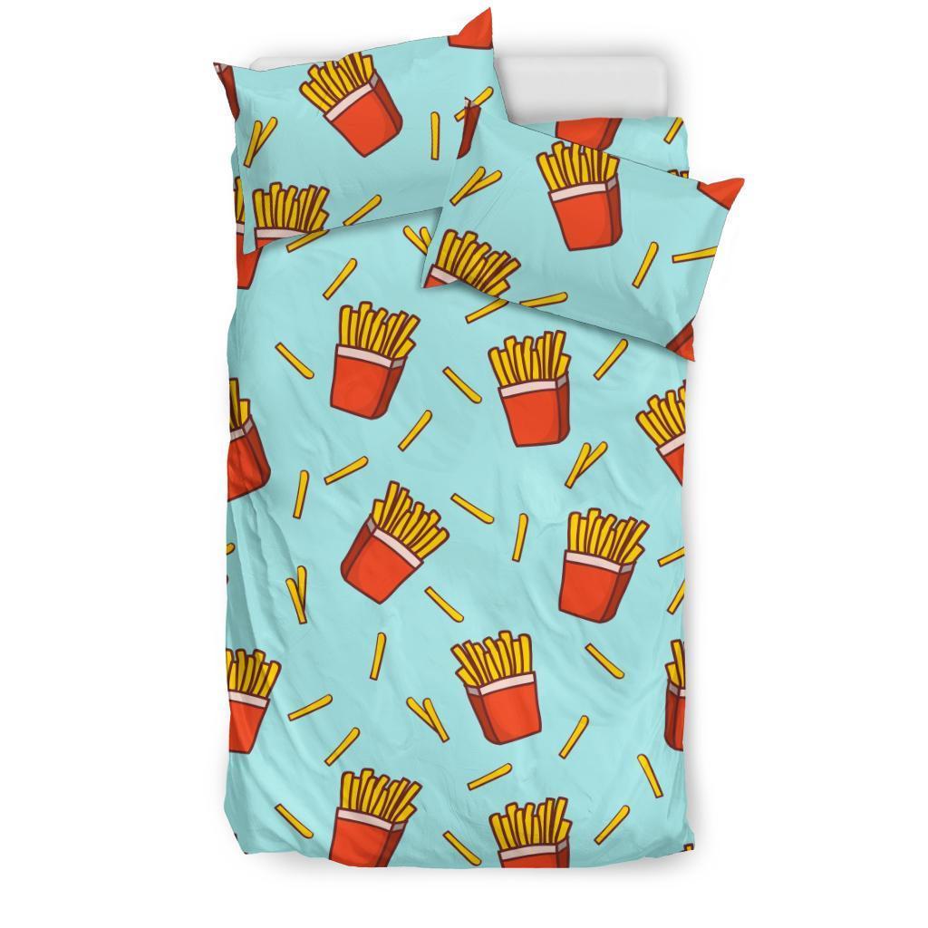 French Fries Print Pattern Duvet Cover Bedding Set-grizzshop