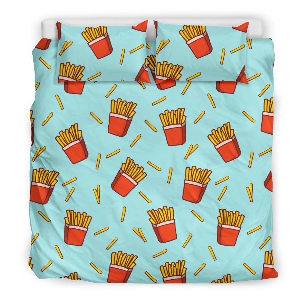 French Fries Print Pattern Duvet Cover Bedding Set-grizzshop