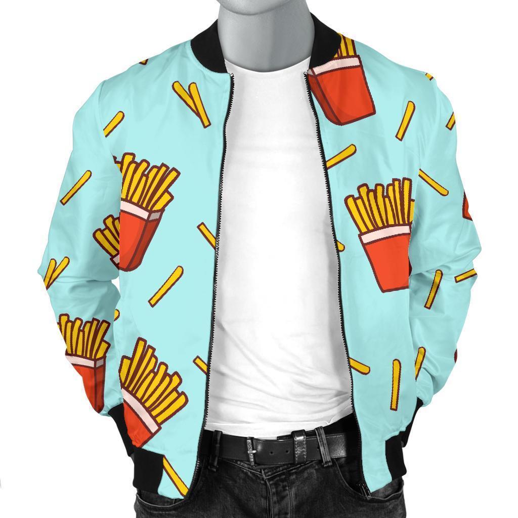 French Fries Print Pattern Men's Bomber Jacket-grizzshop