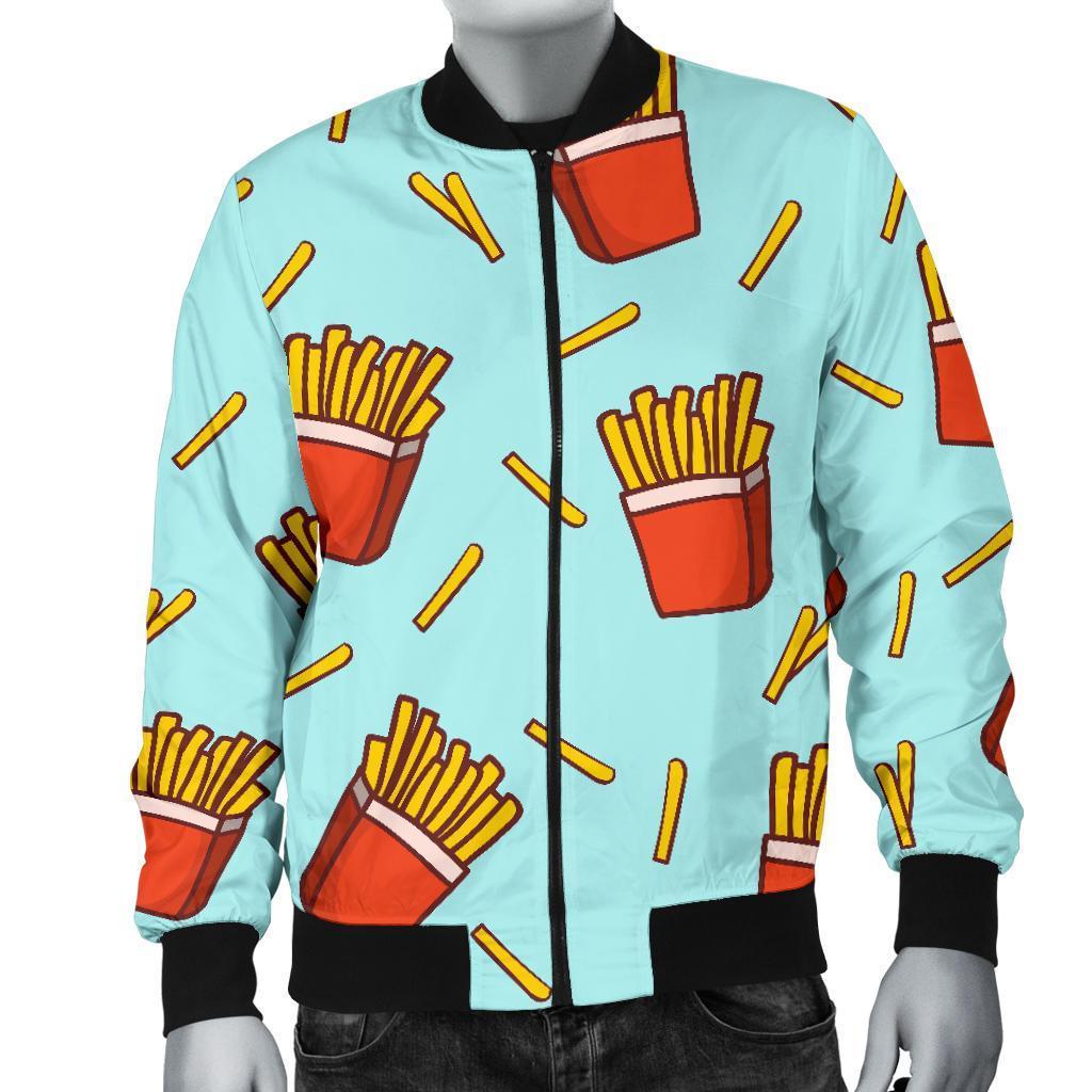 French Fries Print Pattern Men's Bomber Jacket-grizzshop