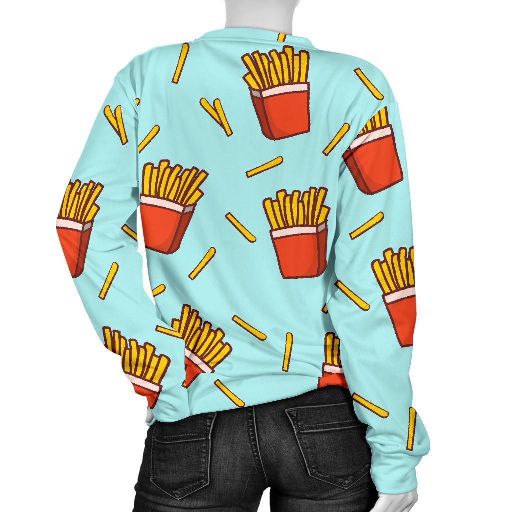 French Fries Print Pattern Women's Sweatshirt-grizzshop