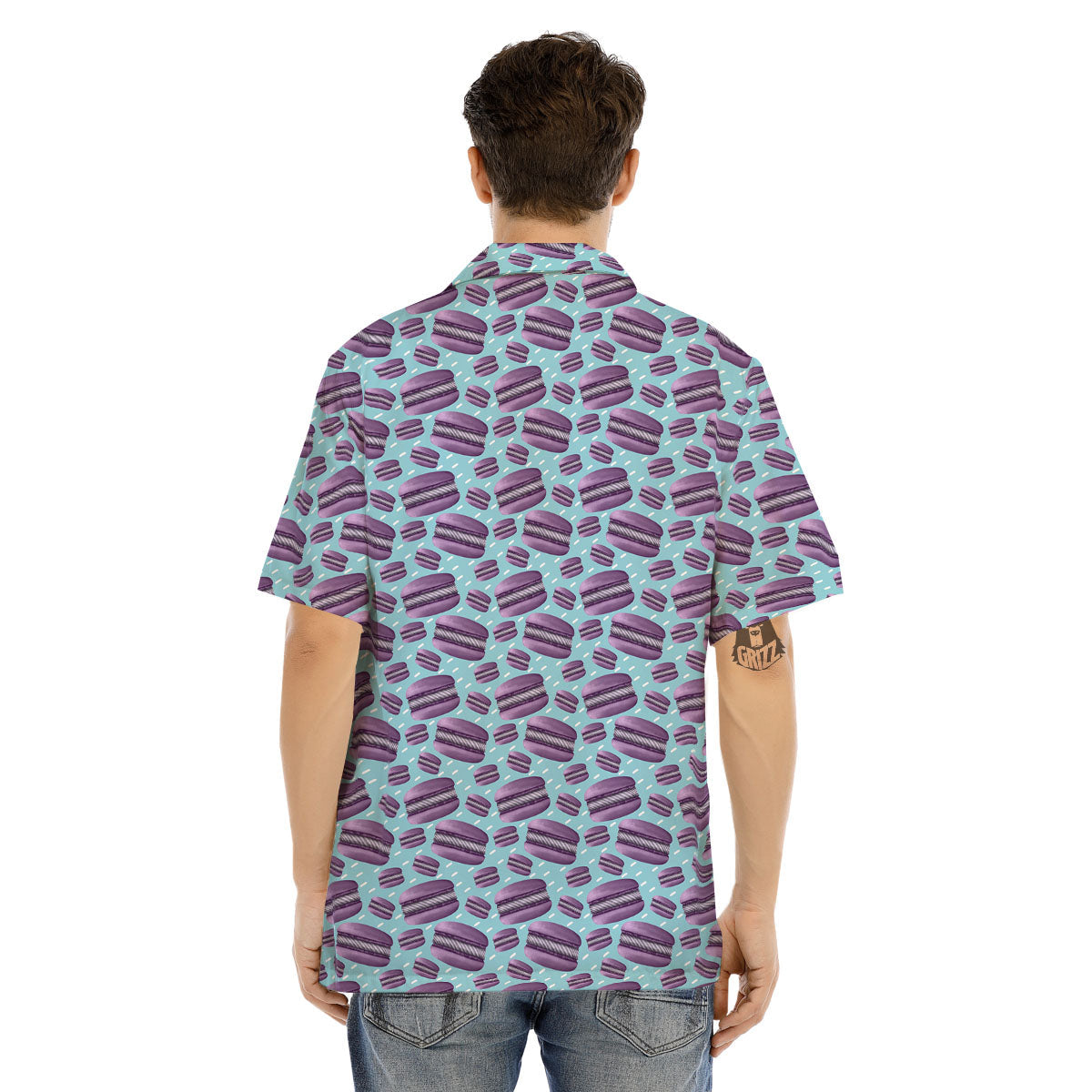 French Macarons Print Pattern Men's Hawaiian Shirt-grizzshop