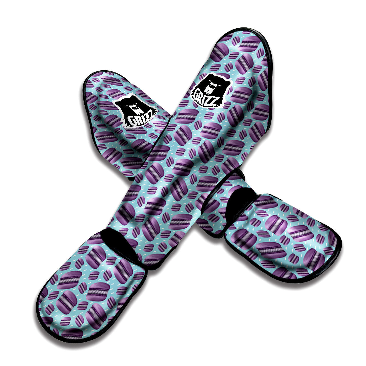French Macarons Print Pattern Muay Thai Shin Guards-grizzshop