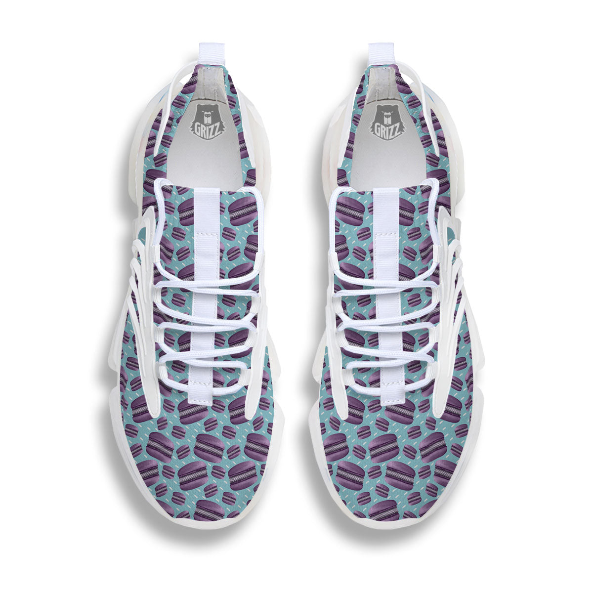 French Macarons Print Pattern White Gym Shoes-grizzshop