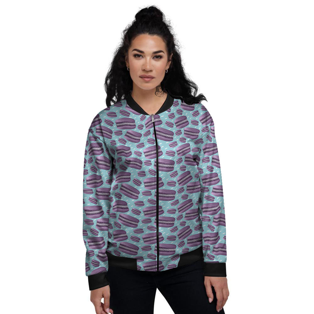 French Macarons Print Pattern Women's Bomber Jacket-grizzshop