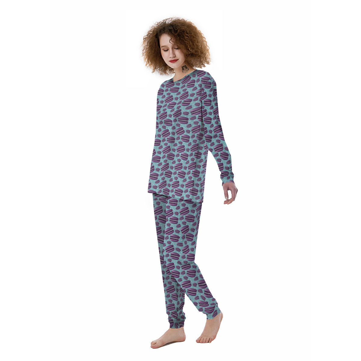 French Macarons Print Pattern Women's Pajamas-grizzshop