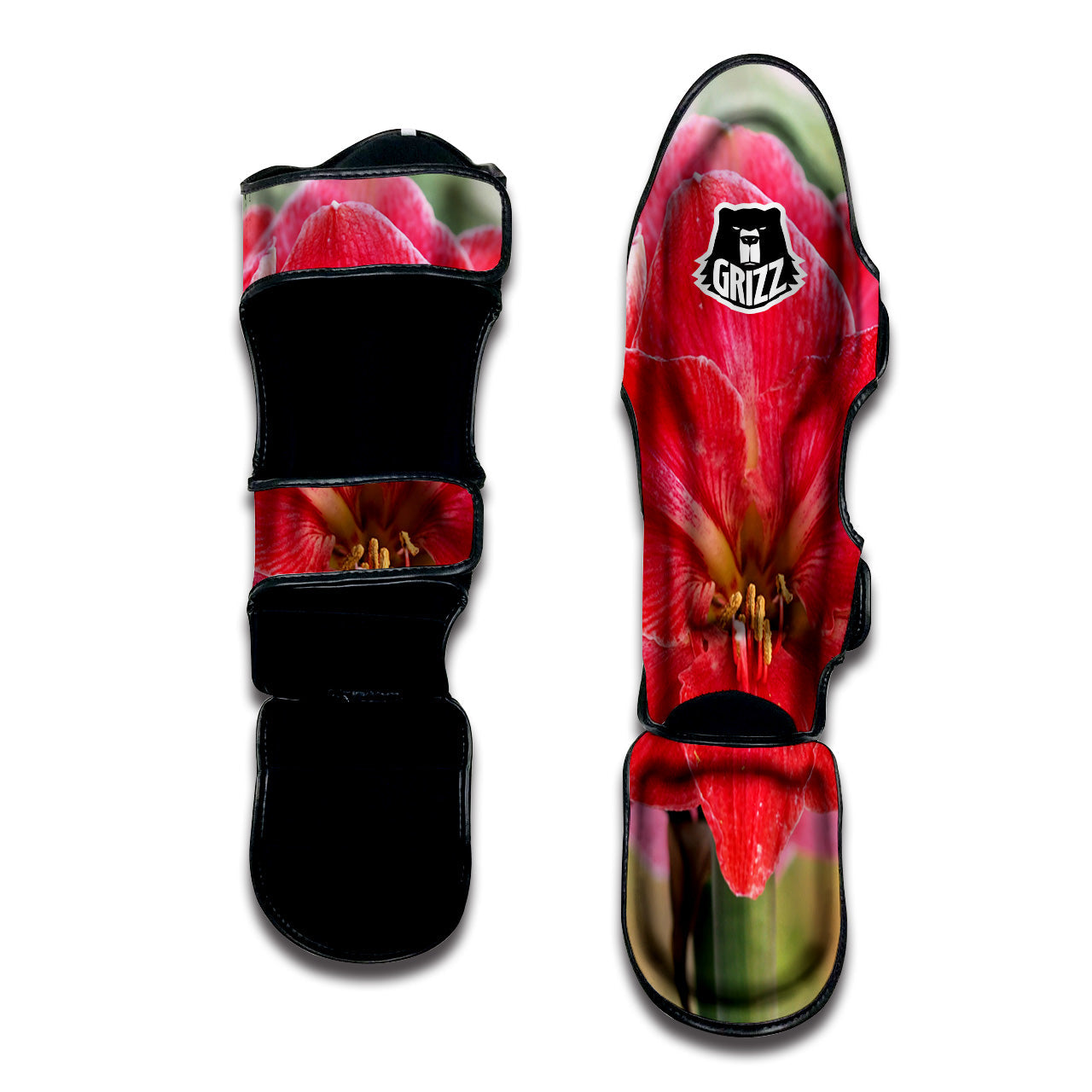 Fresh Amaryllis Print Muay Thai Shin Guards-grizzshop