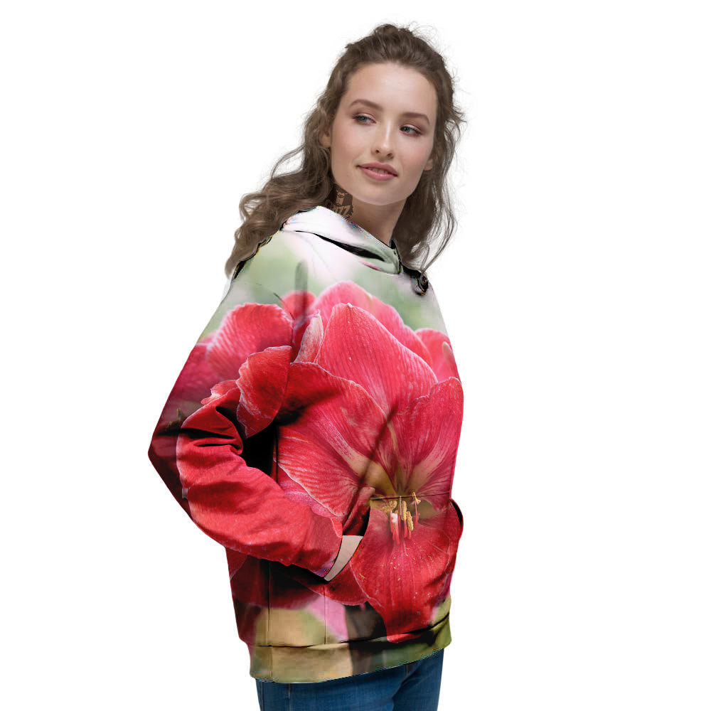 Fresh Amaryllis Print Women's Hoodie-grizzshop