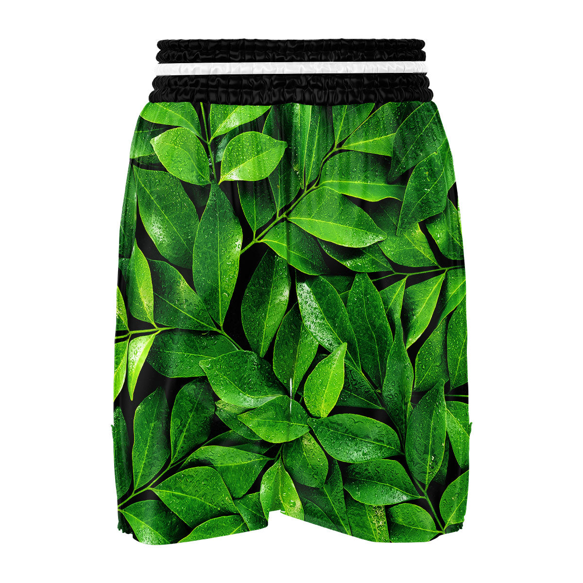 Fresh Leaf Green Print Boxing Shorts-grizzshop