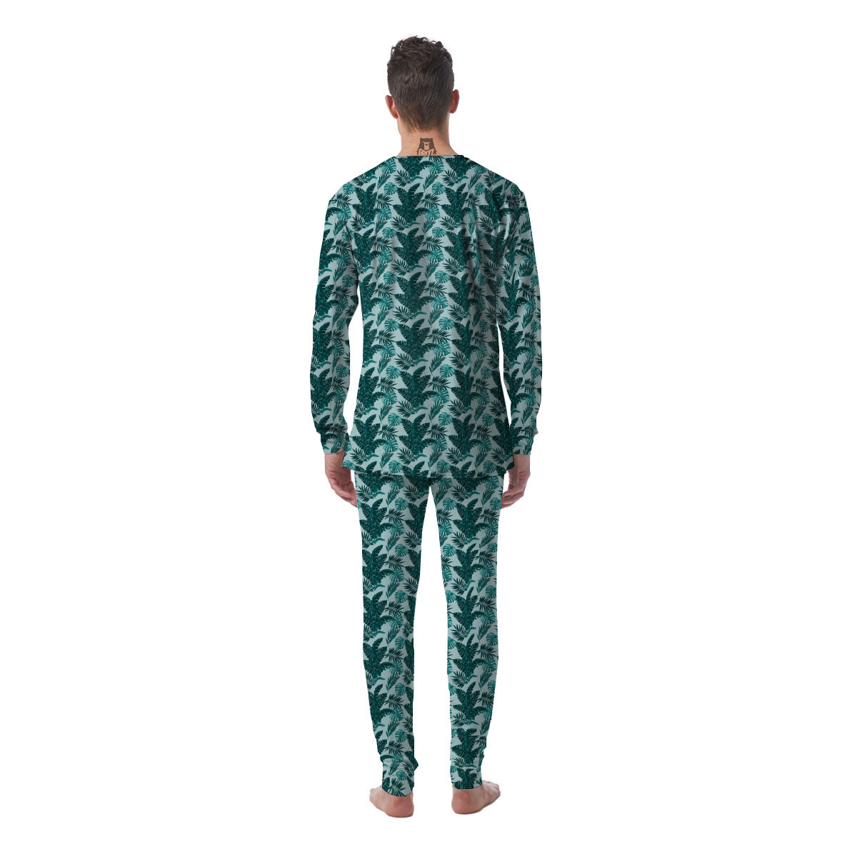 Fresh Leaf Tropical Print Men's Pajamas-grizzshop