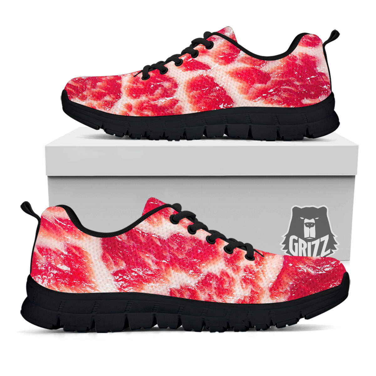 Fresh Meat Print Black Sneaker-grizzshop