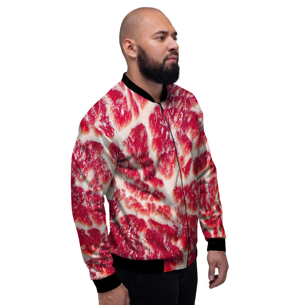 Fresh Meat Print Men's Bomber Jacket-grizzshop