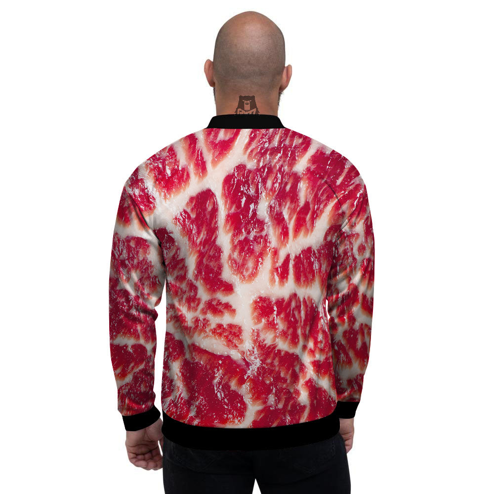 Fresh Meat Print Men's Bomber Jacket-grizzshop